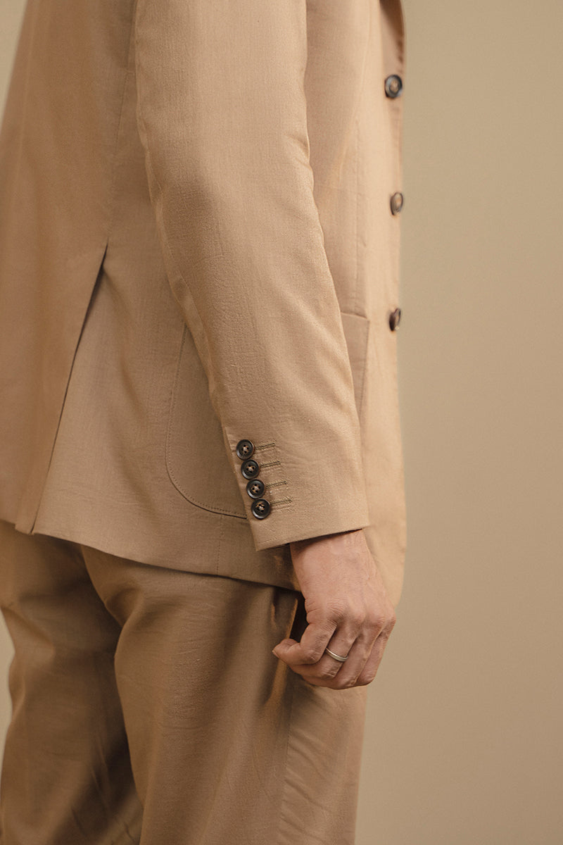 SAND BROWN LINEN SUIT