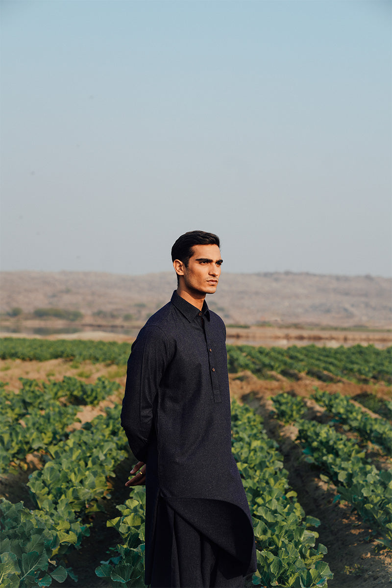 Dark Grey Shalwar Kameez