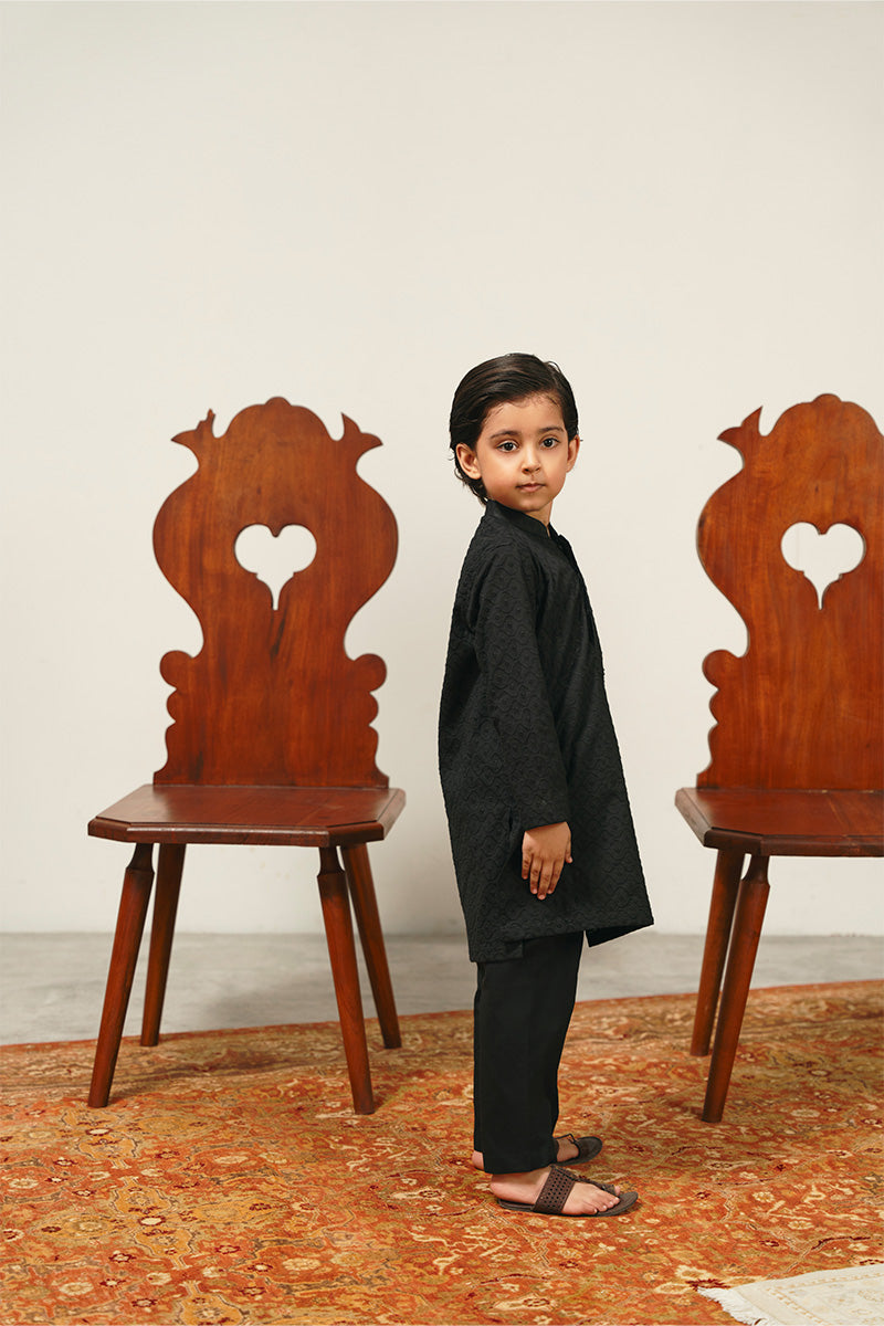 Black Chikankari Kurta Set