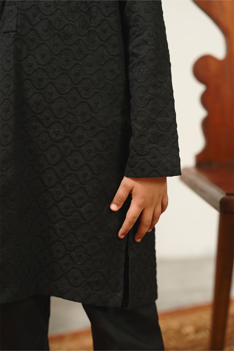 Black Chikankari Kurta Set