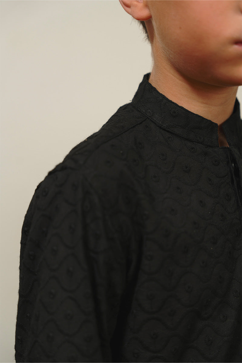 Black Chikankari Kurta Set