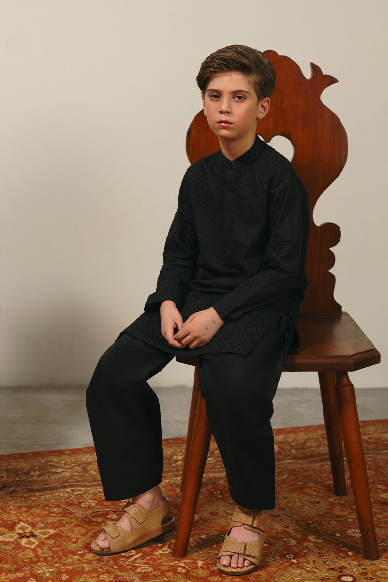 Black Chikankari Kurta Set