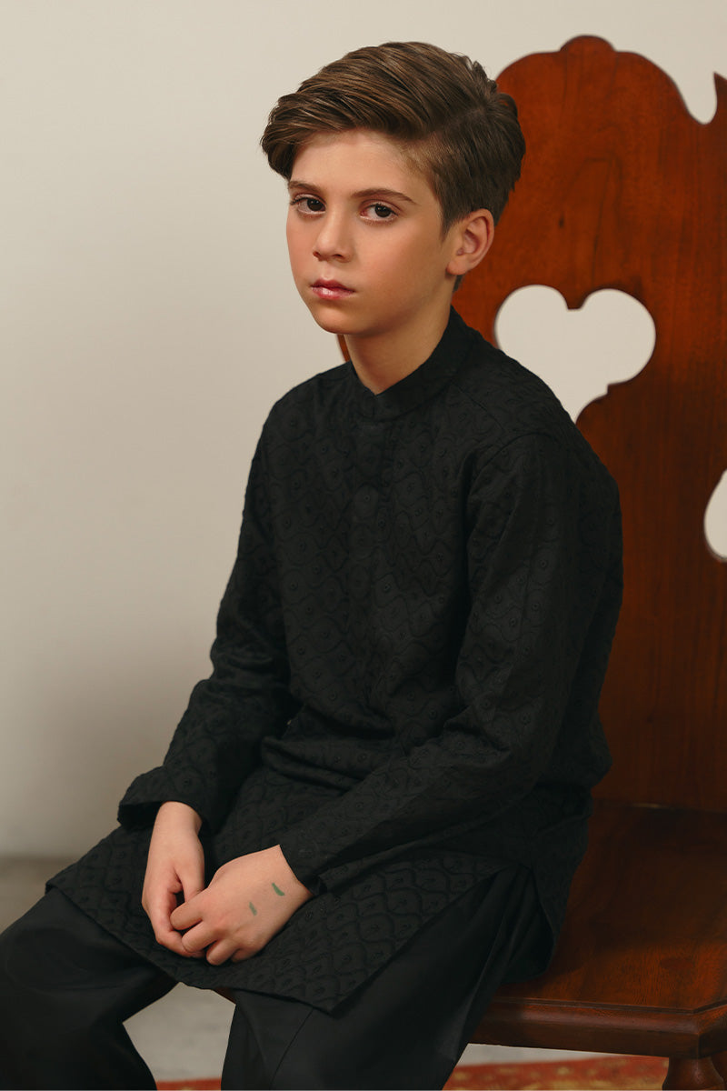 Black Chikankari Kurta Set