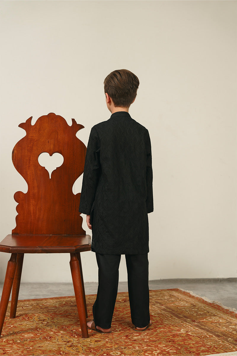Black Chikankari Kurta Set