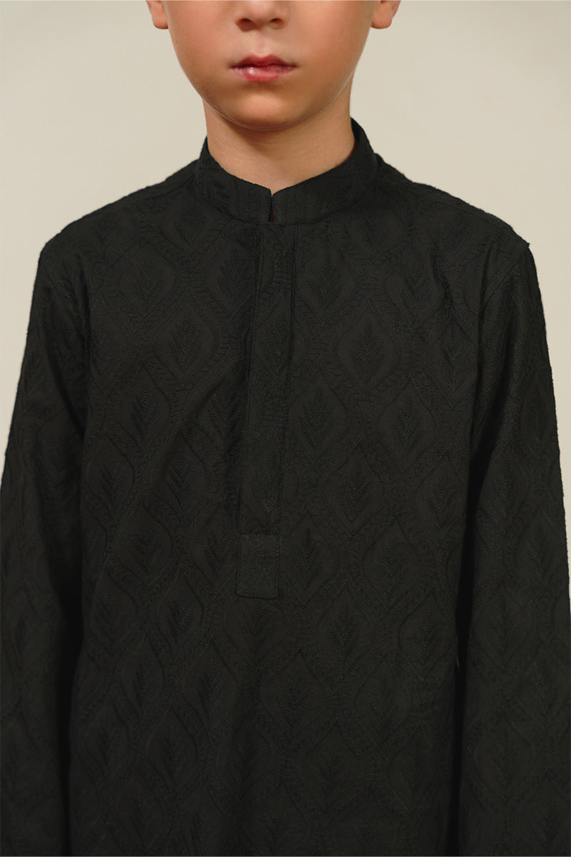 Black Chikankari Kurta Set