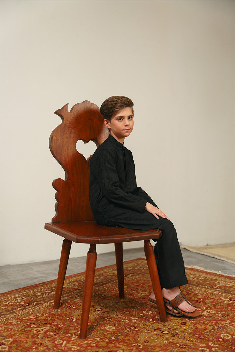 Black Chikankari Kurta Set