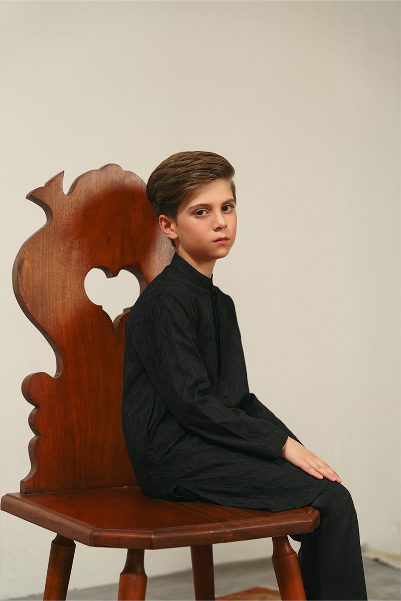 Black Chikankari Kurta Set