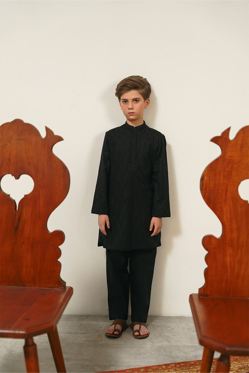 Black Chikankari Kurta Set
