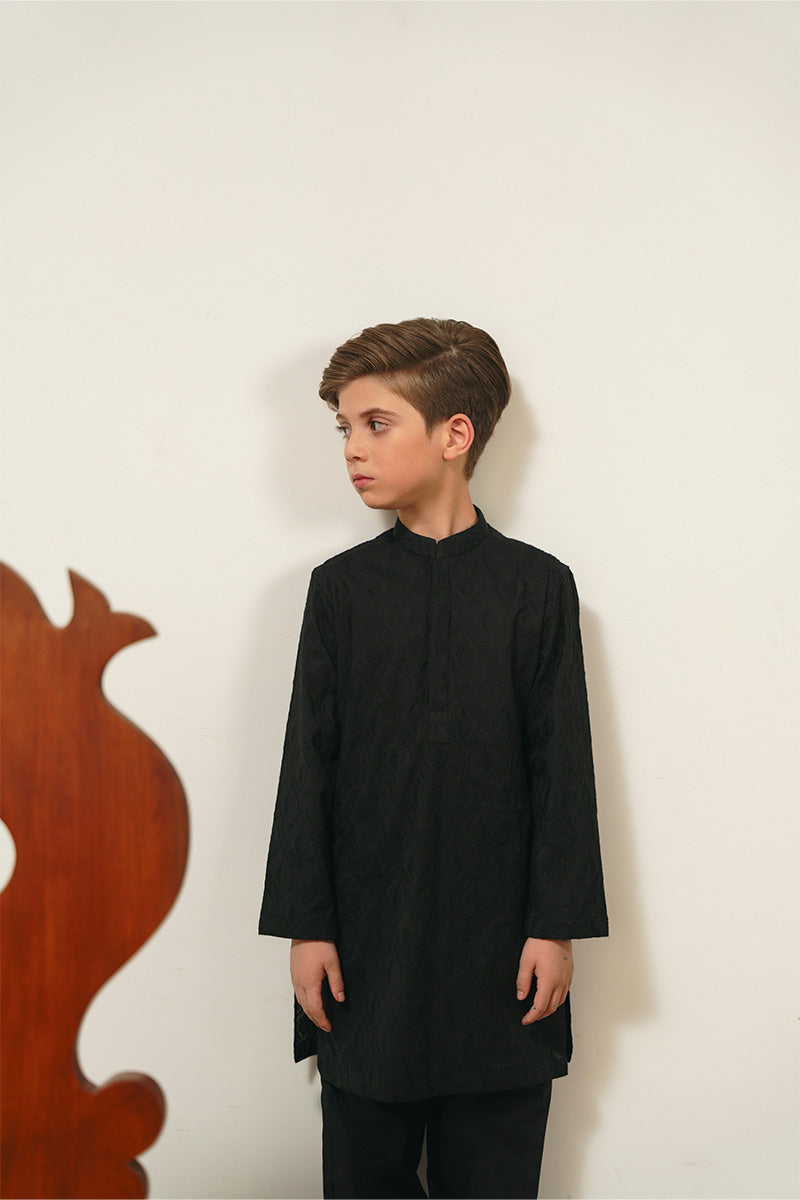 Black Chikankari Kurta Set