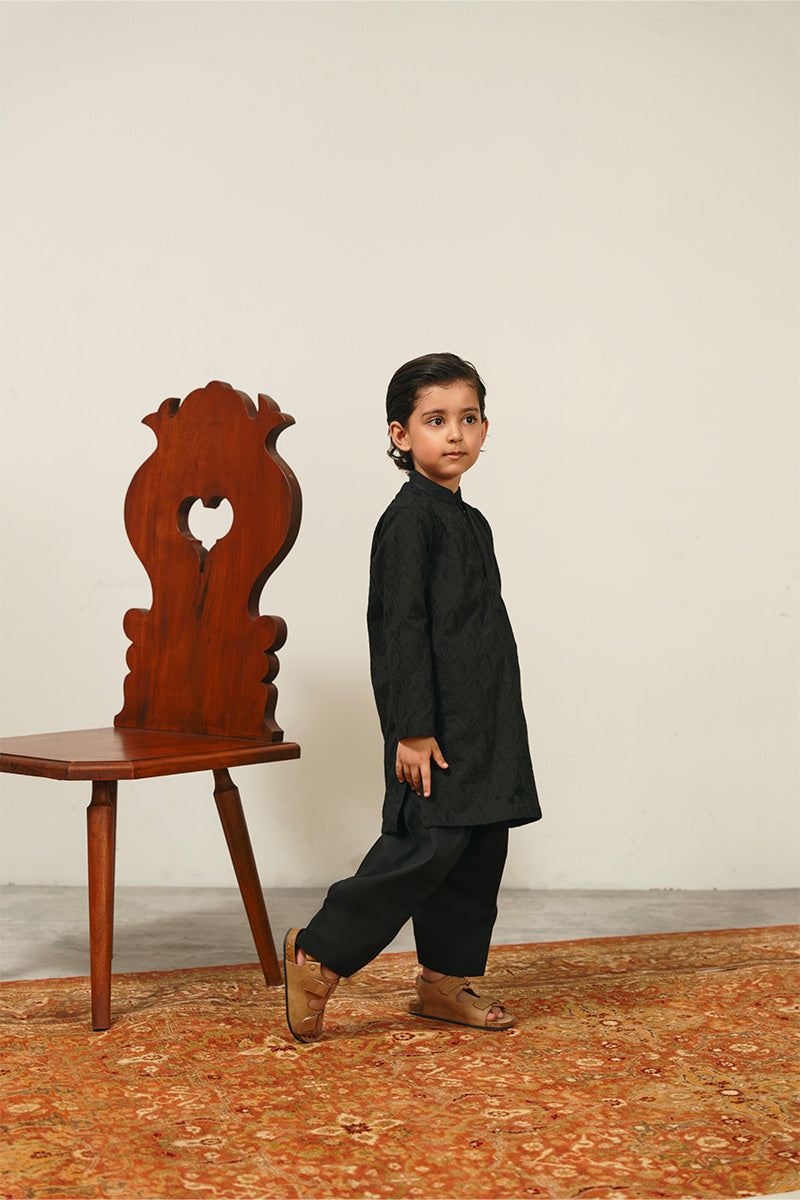 Black Chikankari Kurta Set