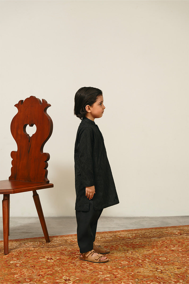 Black Chikankari Kurta Set