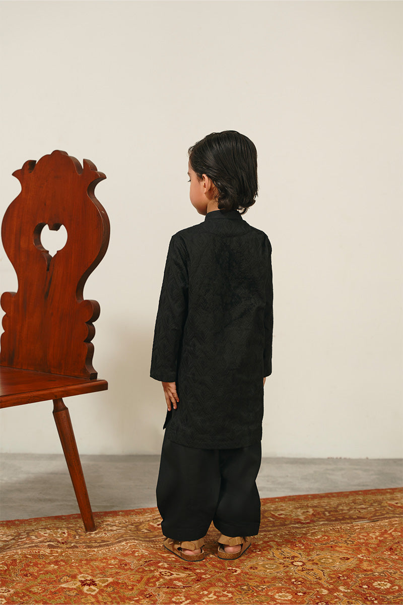 Black Chikankari Kurta Set