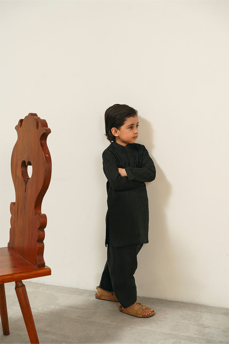 Black Chikankari Kurta Set