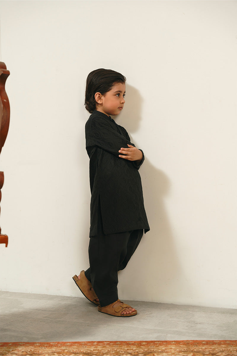Black Chikankari Kurta Set