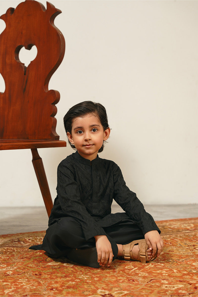 Black Chikankari Kurta Set