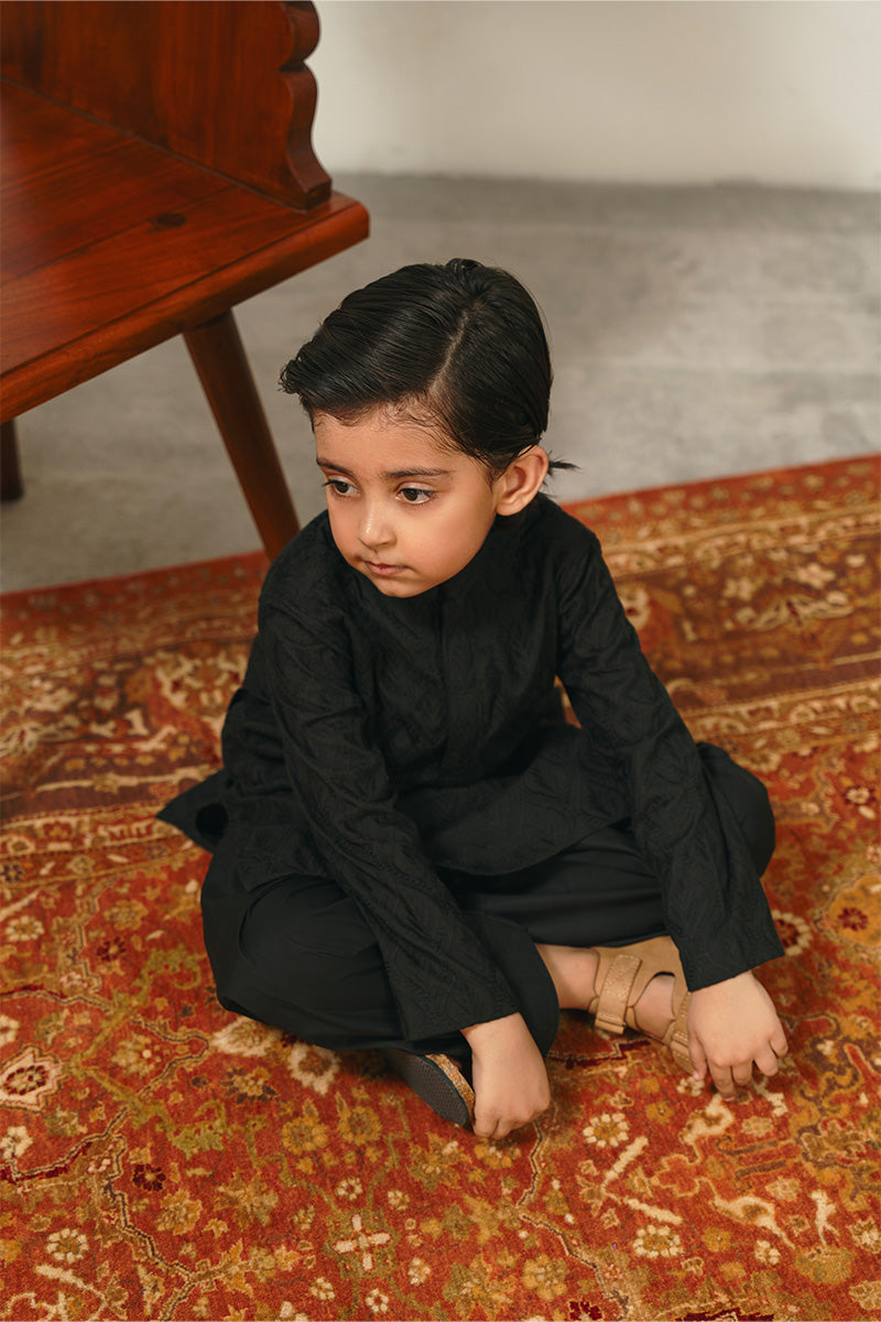Black Chikankari Kurta Set
