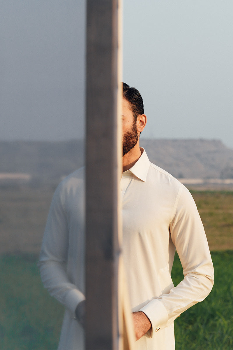 Cream Shalwar Kameez