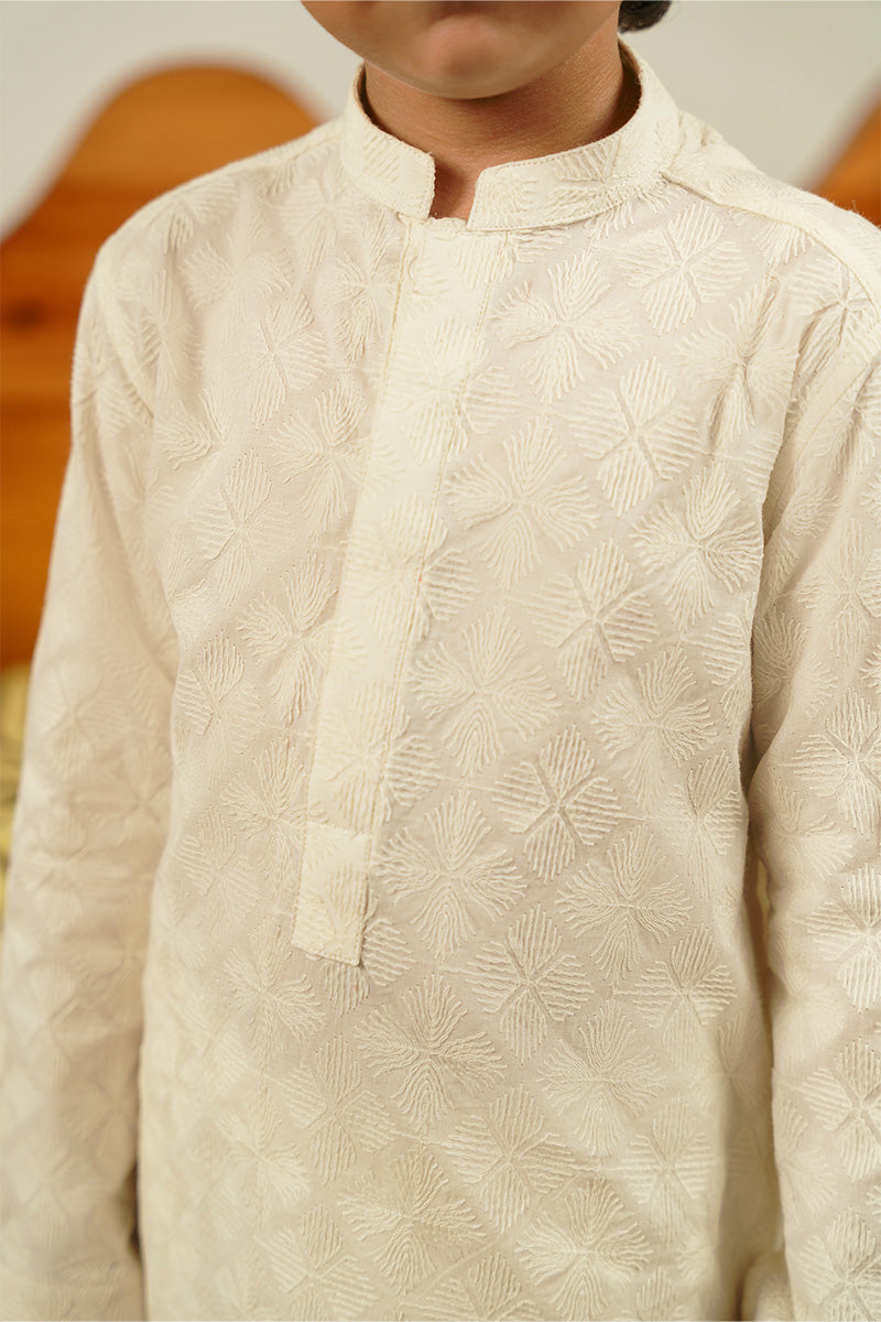 Ivory White Chikankari Kurta Set