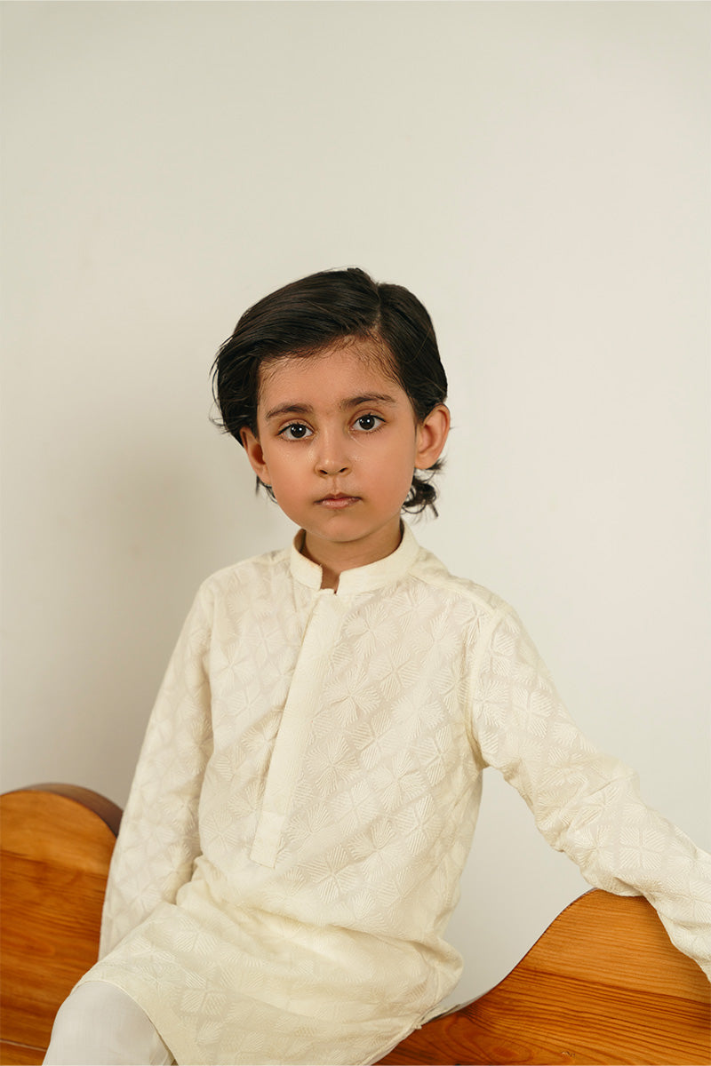 Ivory White Chikankari Kurta Set