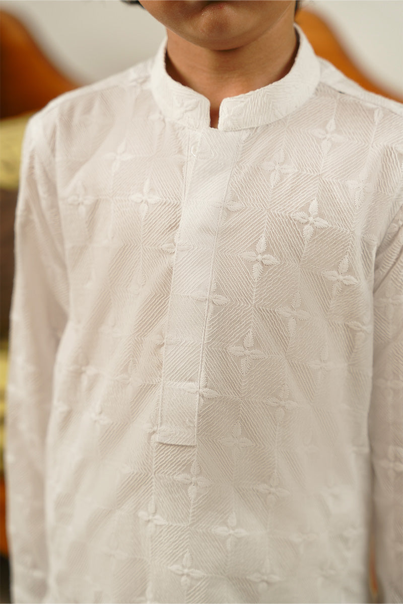 White Chikankari Kurta Set