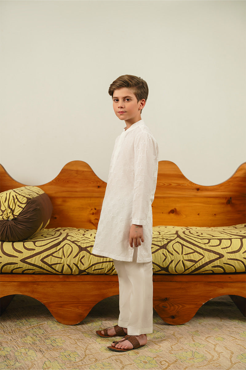 White Chikankari Kurta Set