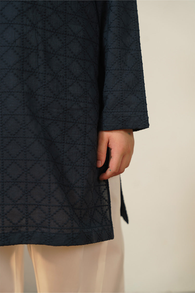 Navy Blue Chikankari Kurta Set