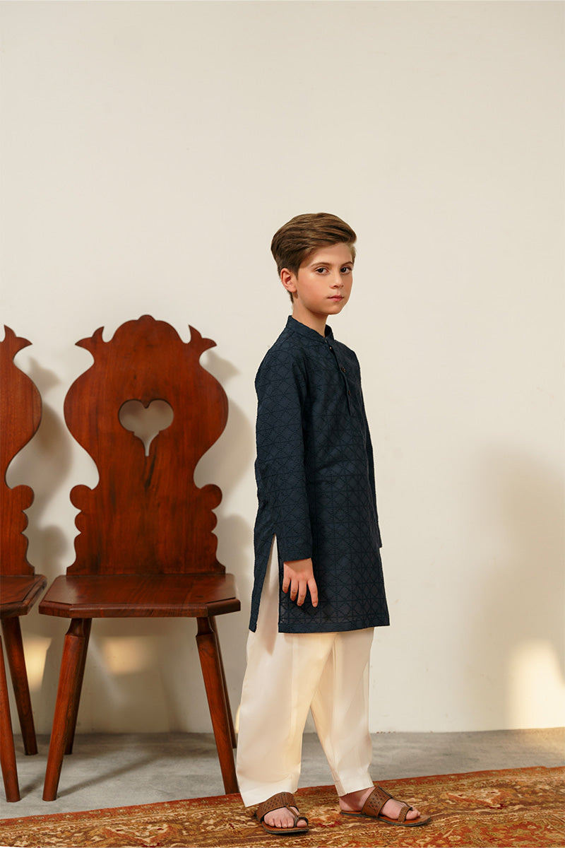 Navy Blue Chikankari Kurta Set