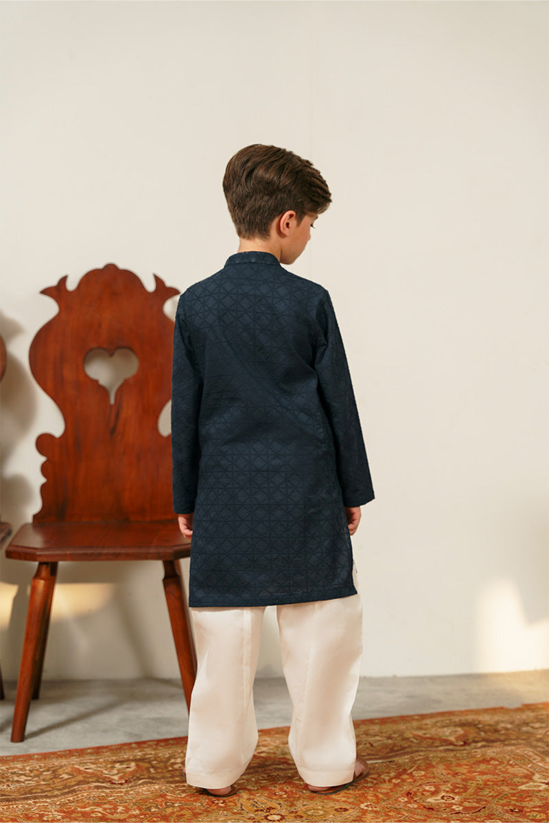 Navy Blue Chikankari Kurta Set