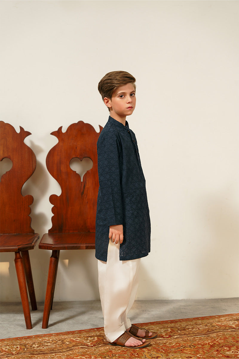 Navy Blue Chikankari Kurta Set