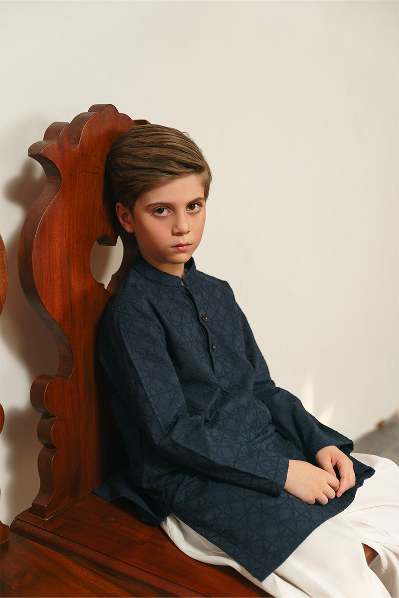 Navy Blue Chikankari Kurta Set