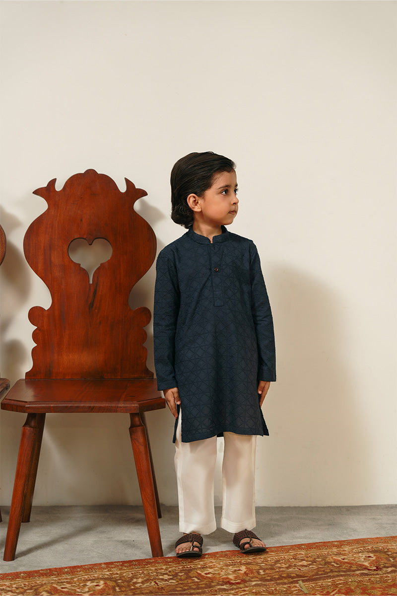Navy Blue Chikankari Kurta Set