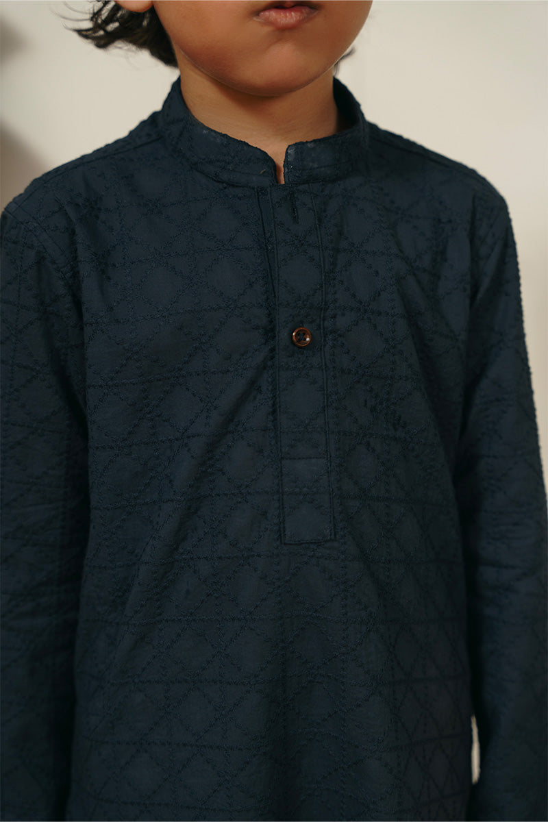 Navy Blue Chikankari Kurta Set