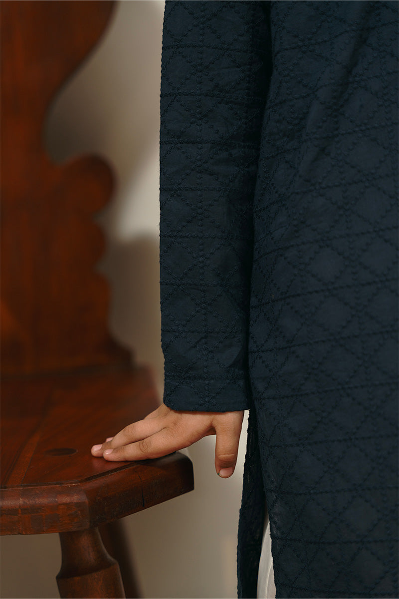 Navy Blue Chikankari Kurta Set