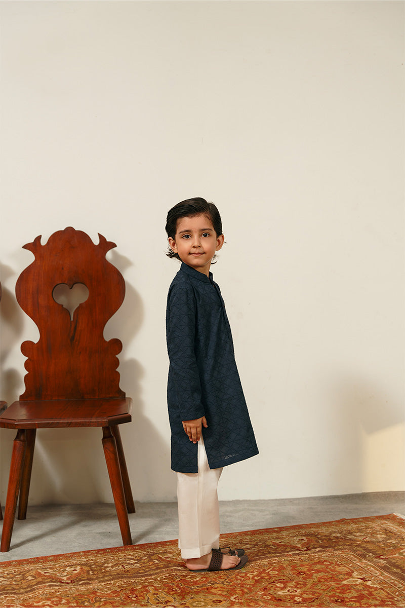 Navy Blue Chikankari Kurta Set