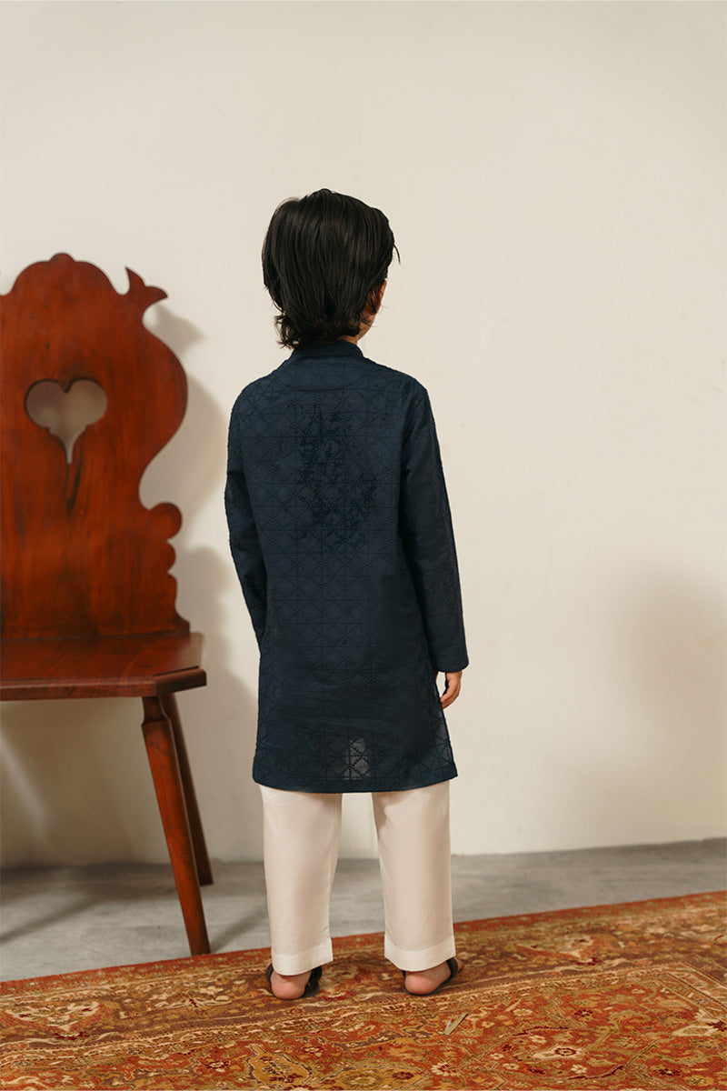 Navy Blue Chikankari Kurta Set