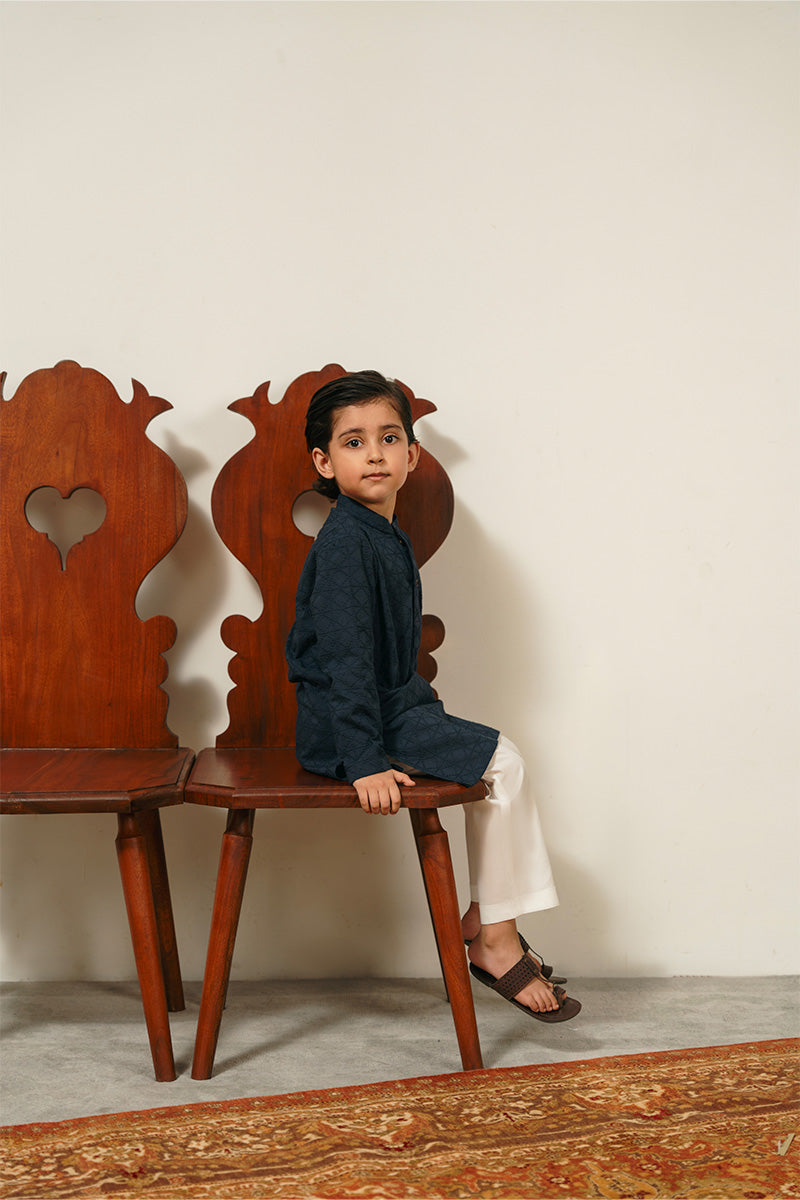 Navy Blue Chikankari Kurta Set