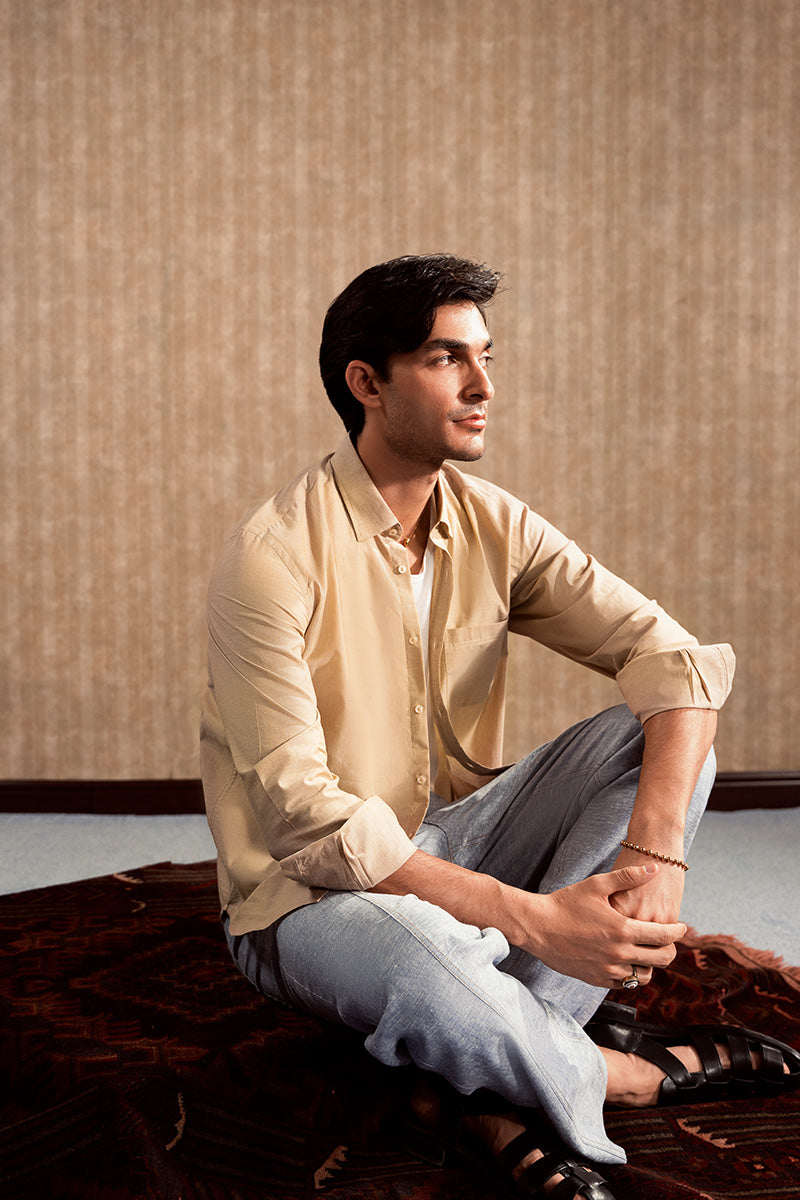 Beige Button Down