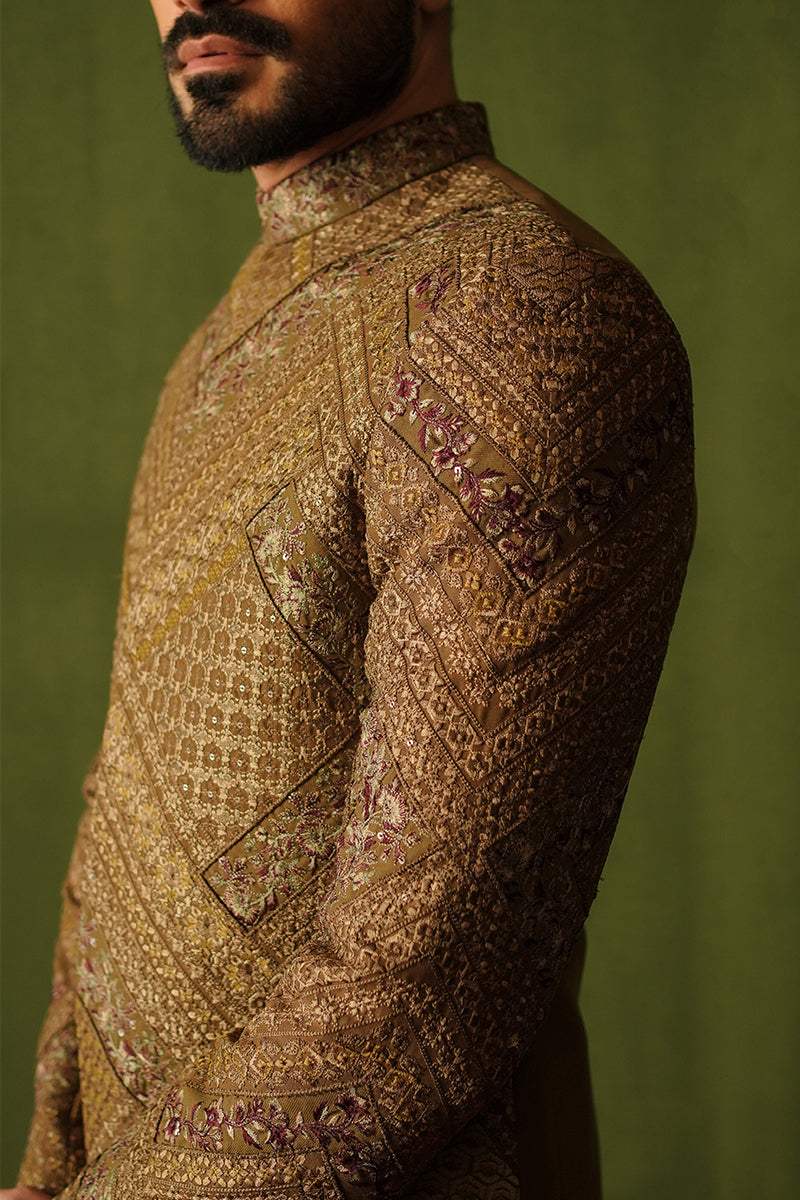 Brown Bandhgala With Kurta Set Online
