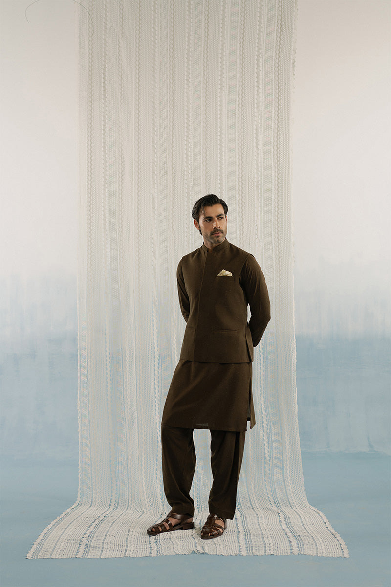 'Brown Shalwar Kameez"