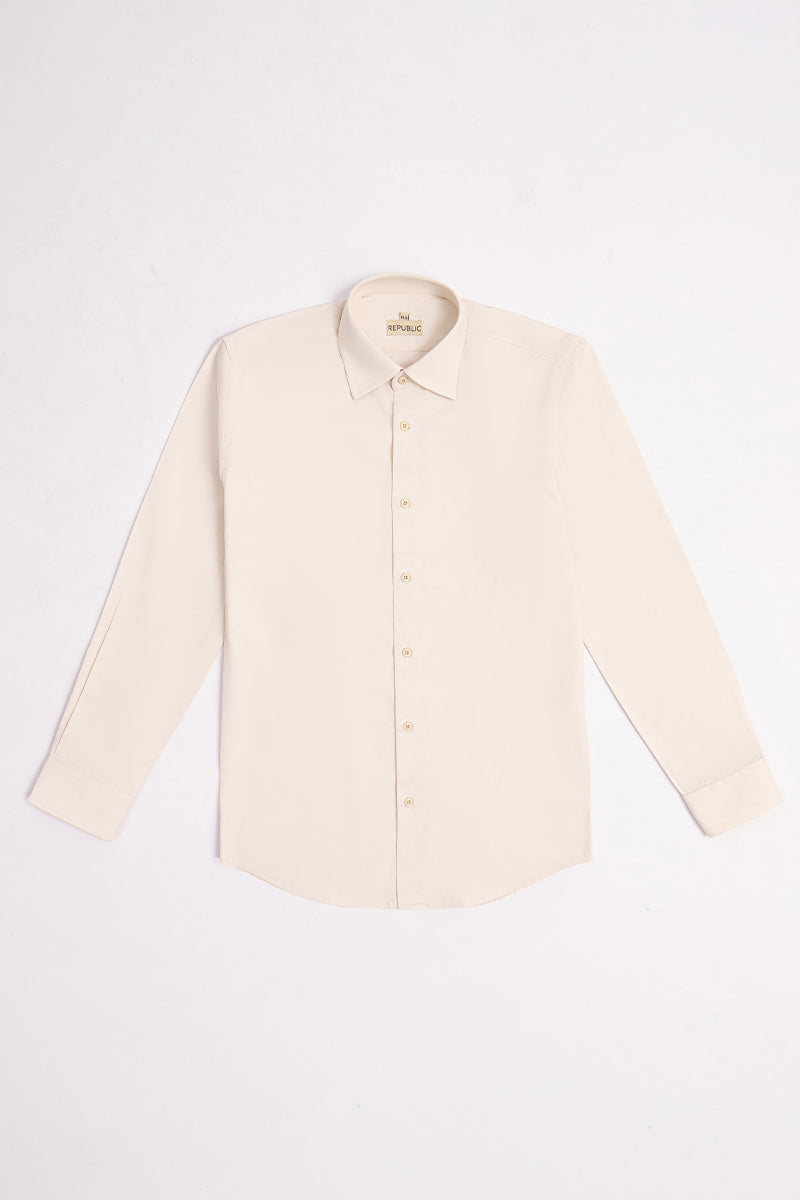 CLASSIC FIT BEIGE FORMAL SHIRT