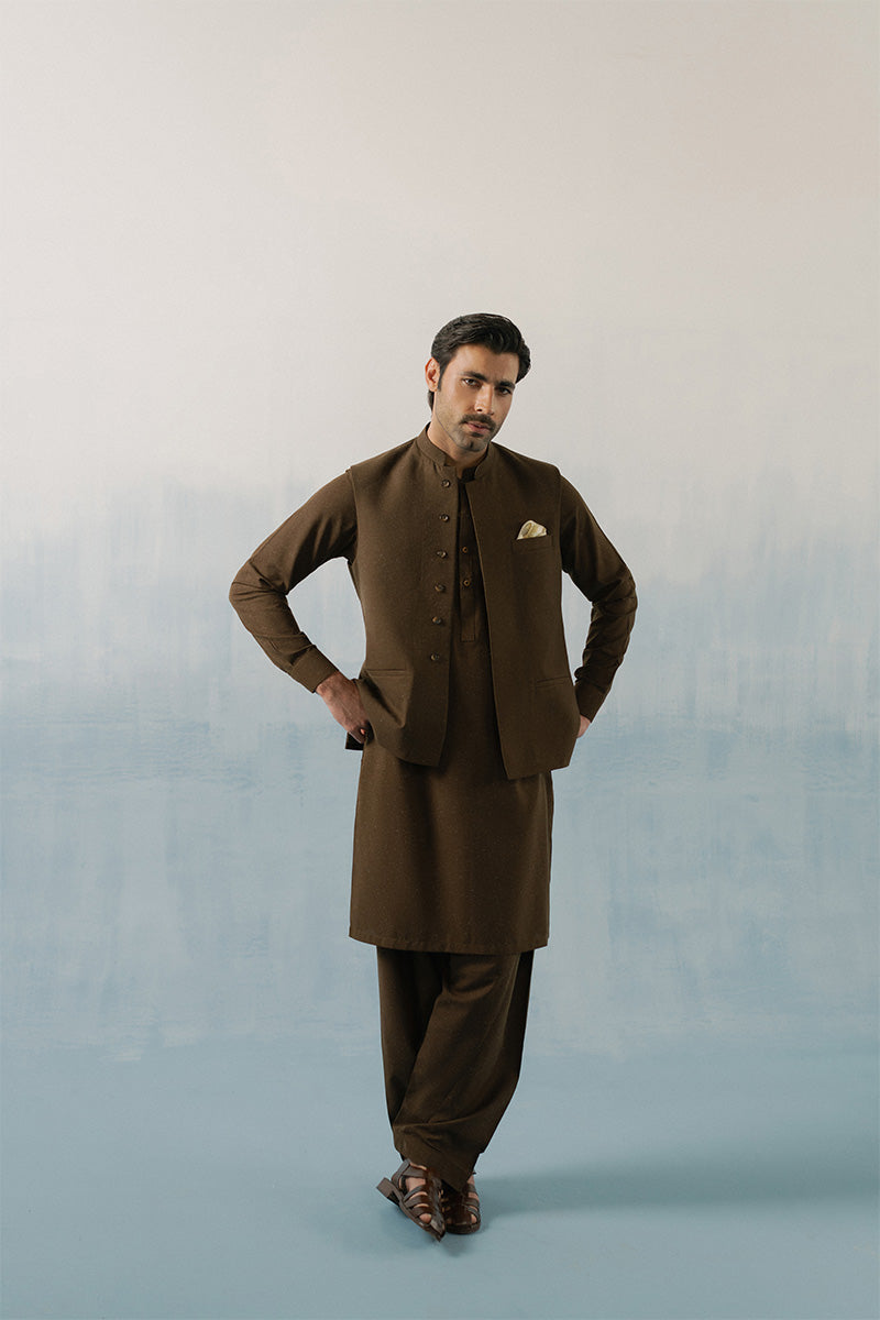 'Brown Shalwar Kameez"