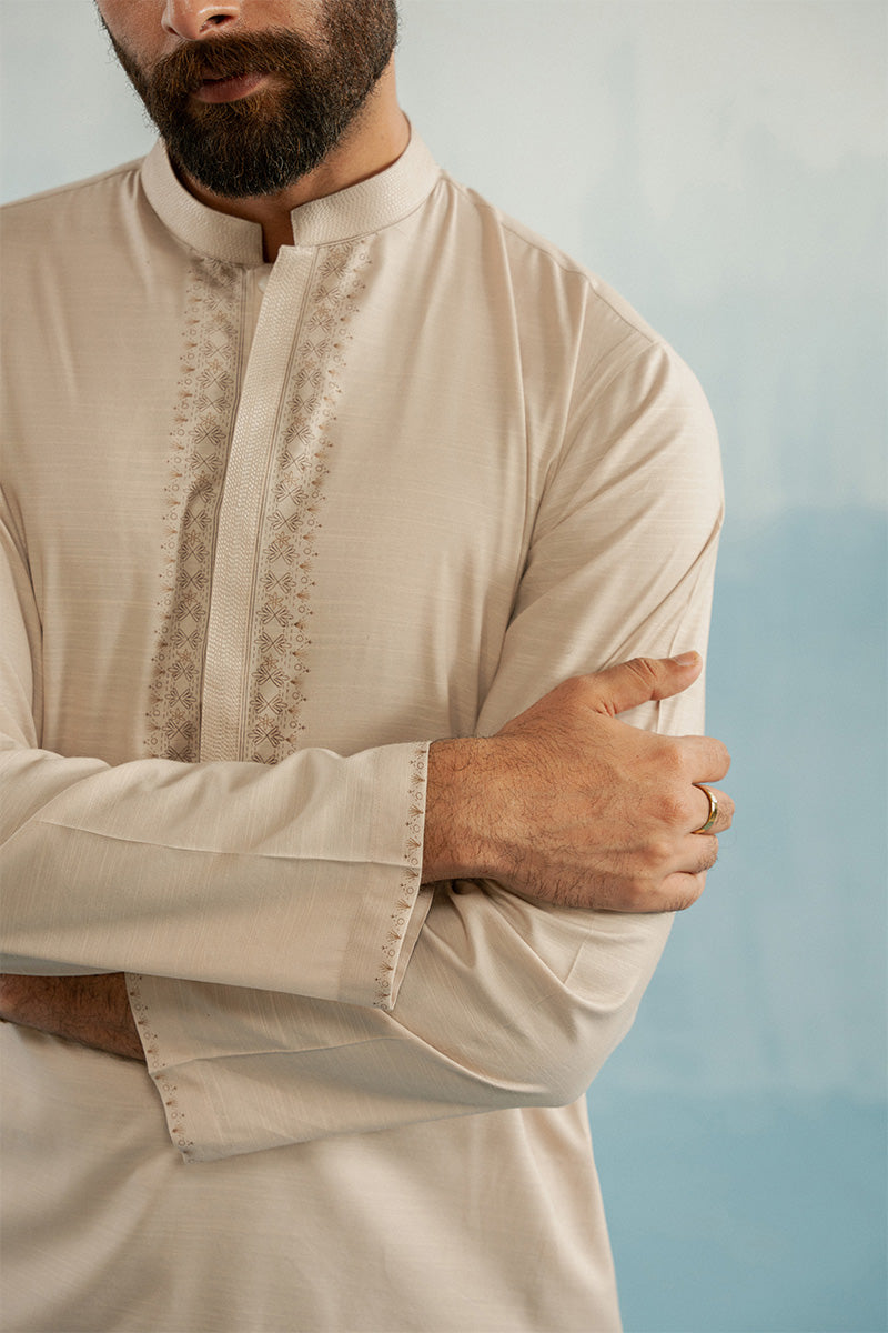 'Brown' Embroidered Kurta Pajama