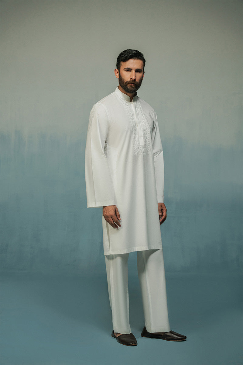 'White' Embroidered Kurta Pajama