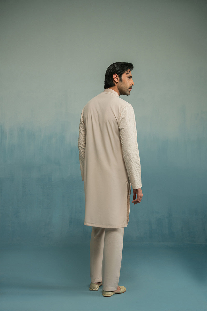 'Cream' Embroidered Kurta Pajama
