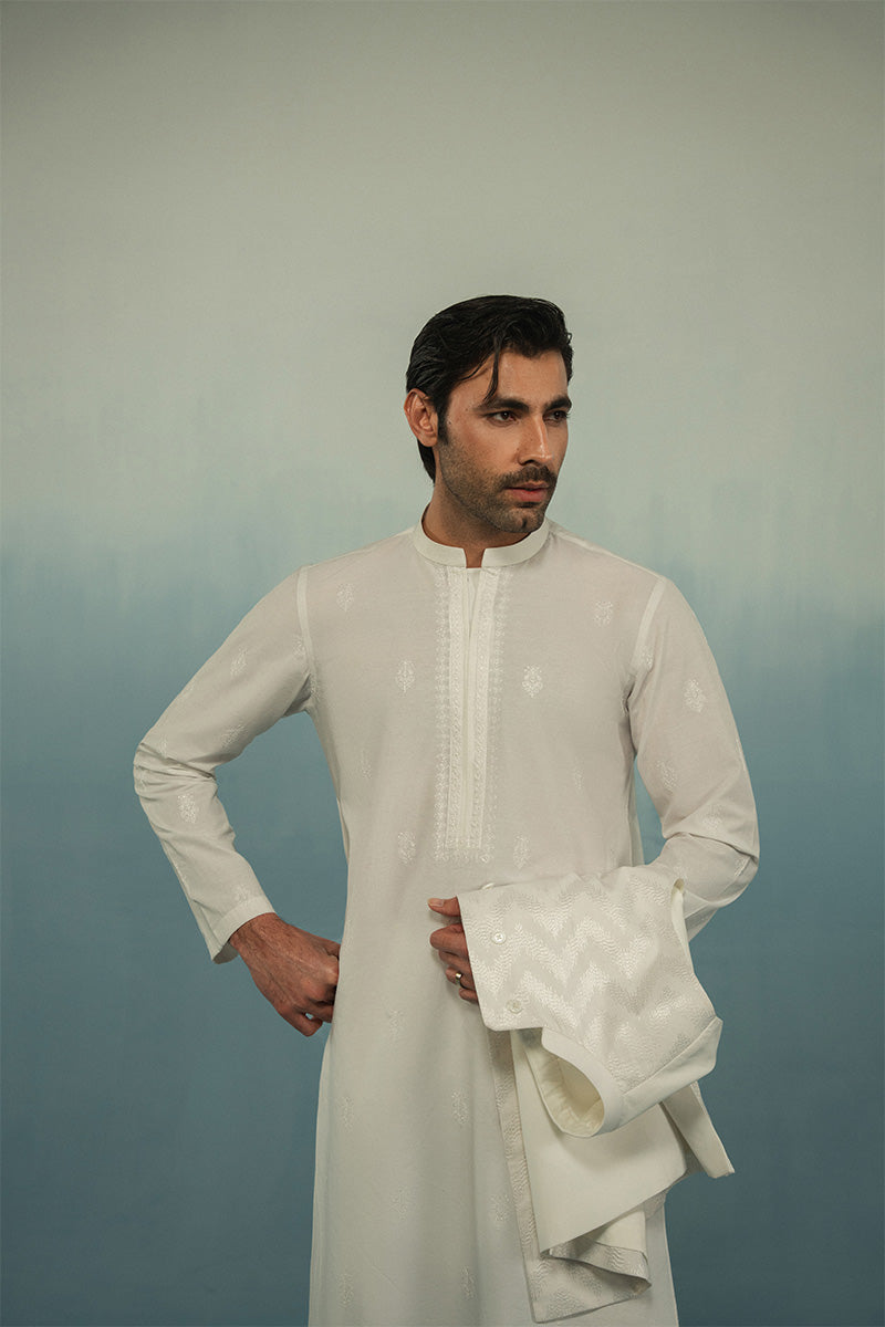 'White' Embroidered Waistcoat