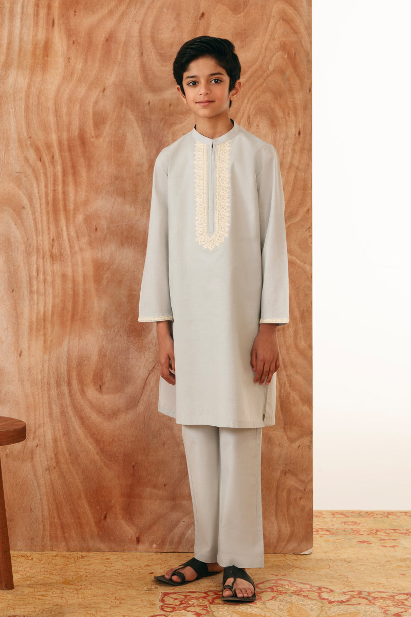 Soft Blue Embroidered Kurta Pajama