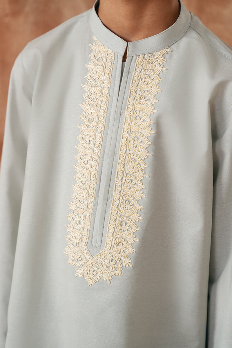Soft Blue Embroidered Kurta Pajama