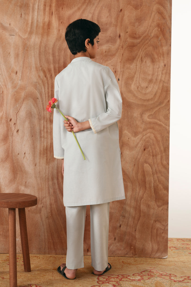 Soft Blue Embroidered Kurta Pajama