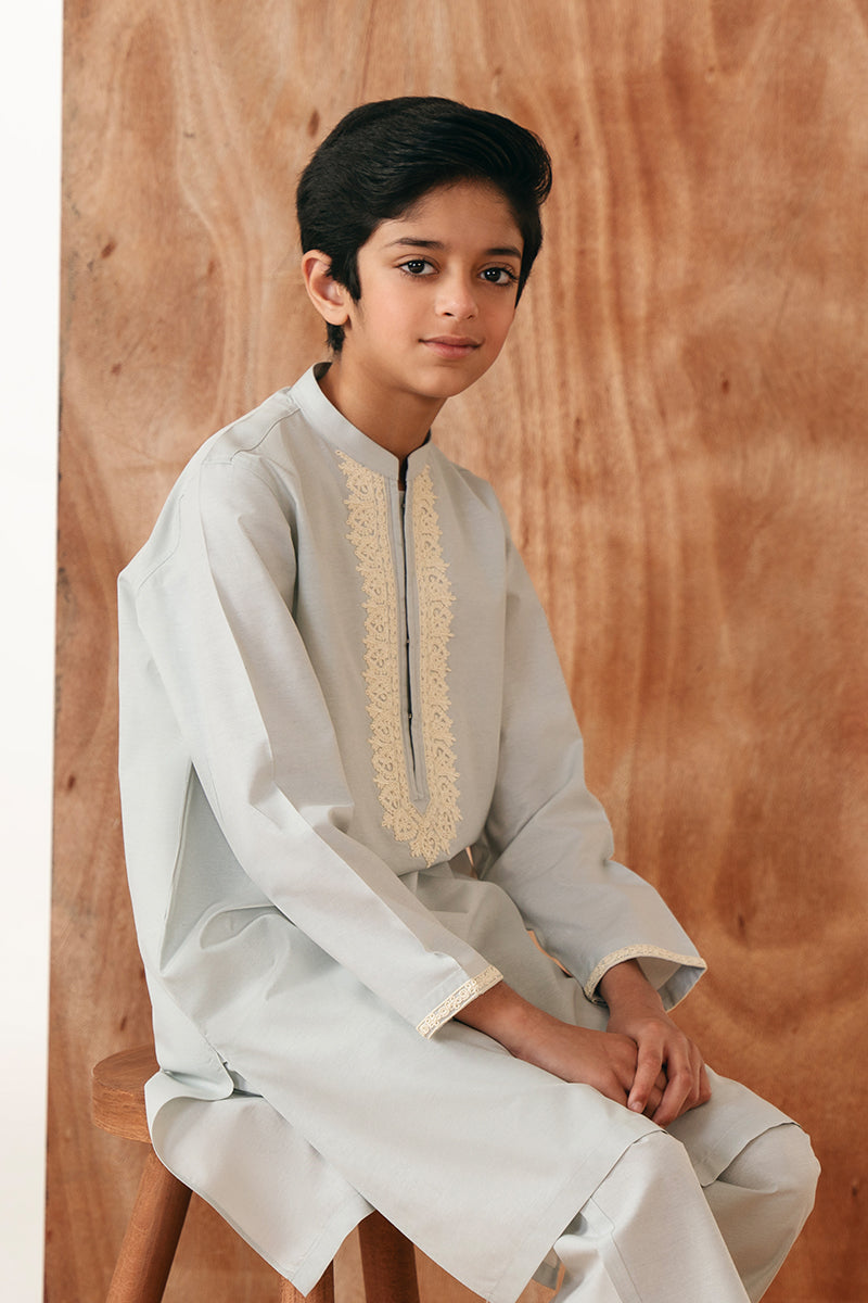 Soft Blue Embroidered Kurta Pajama