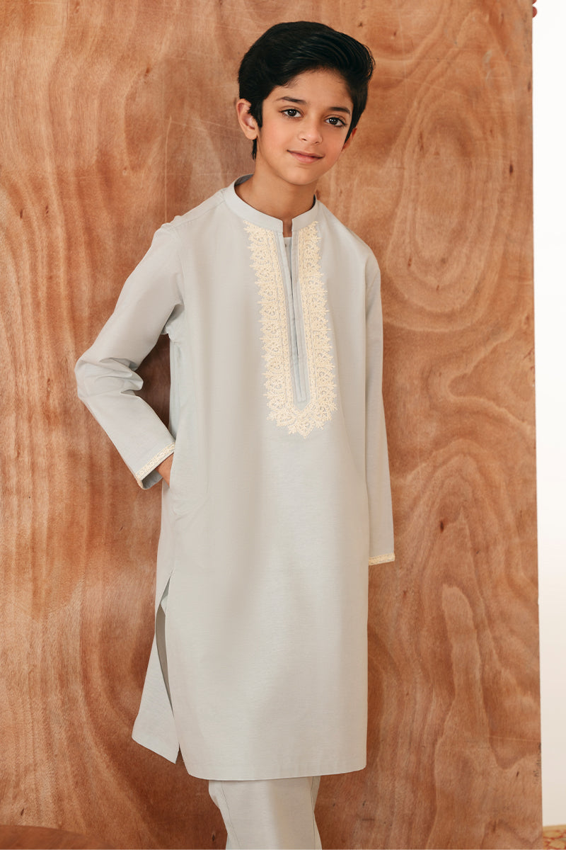 Soft Blue Embroidered Kurta Pajama